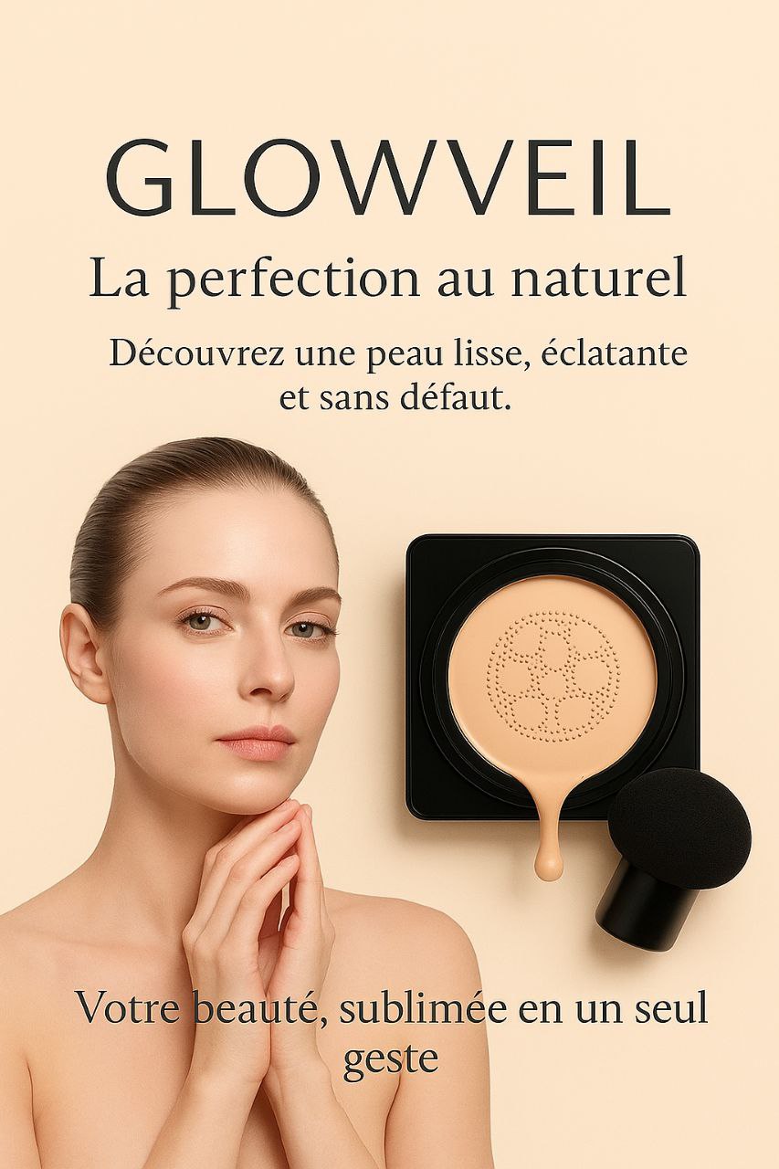 GLOWVEIL CC Crème à pinceau de champignon - Le Voile de Lumière qui Sublime Votre Peau