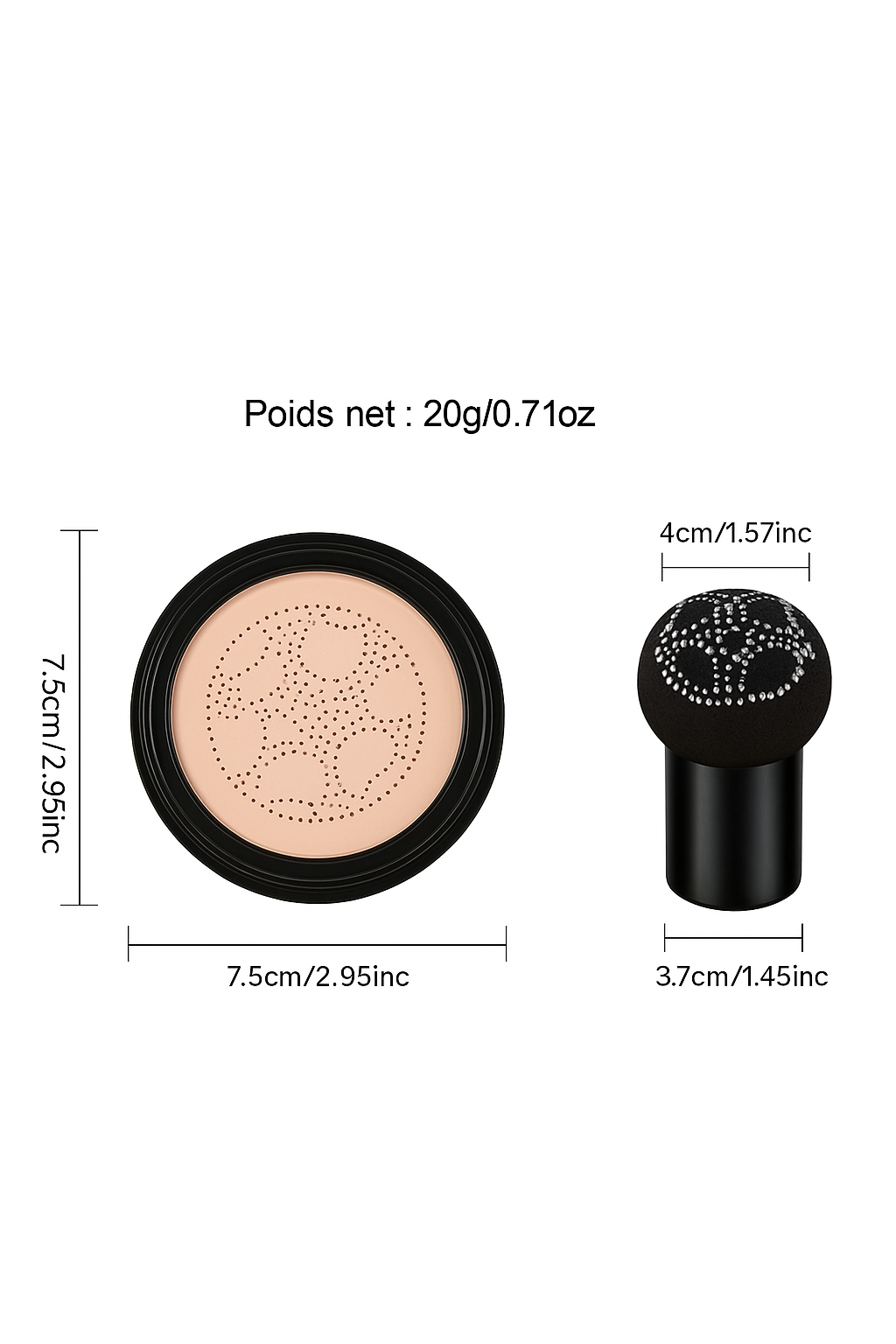 GLOWVEIL CC Crème à  pinceau de champignon - Le Voile de Lumière qui Sublime Votre Peau